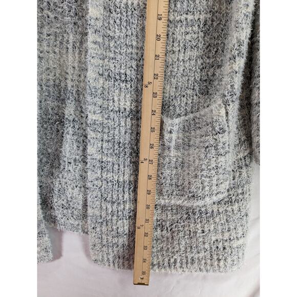 No Boundaries Long Hooded Cardigan Juniors 3X 21 Gray Open Front Layering Cozy - Picture 8 of 10